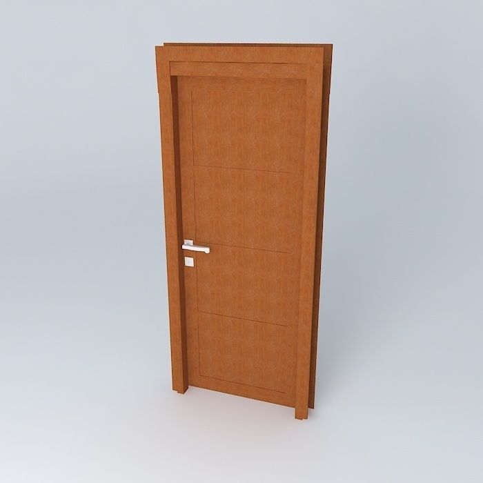 Wood door 2  3D model_1