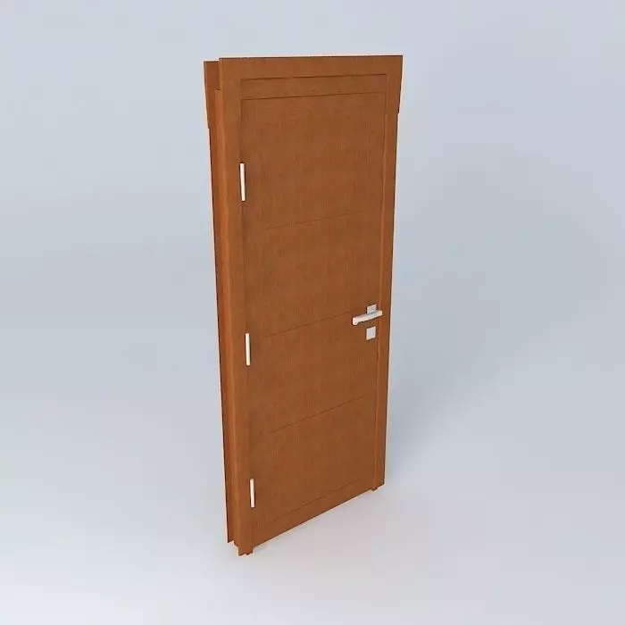 Wood door 2  3D model_0