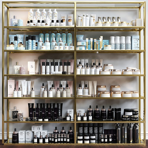 A set of premium cosmetics for a beauty salon 3D model