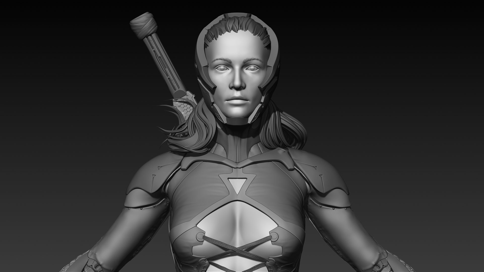 Cyberpunk Female Character 3D model_12