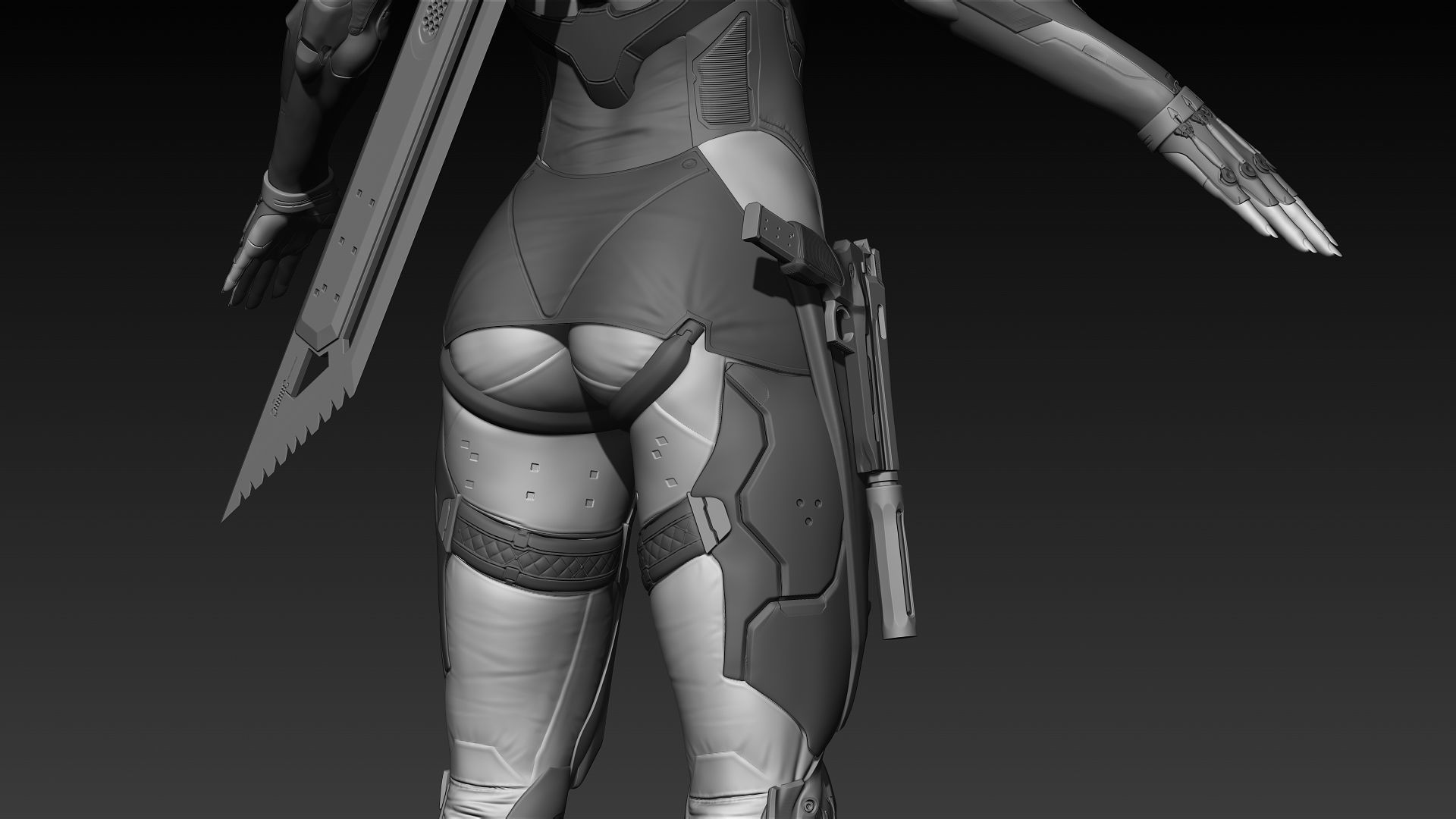 Cyberpunk Female Character 3D model_8