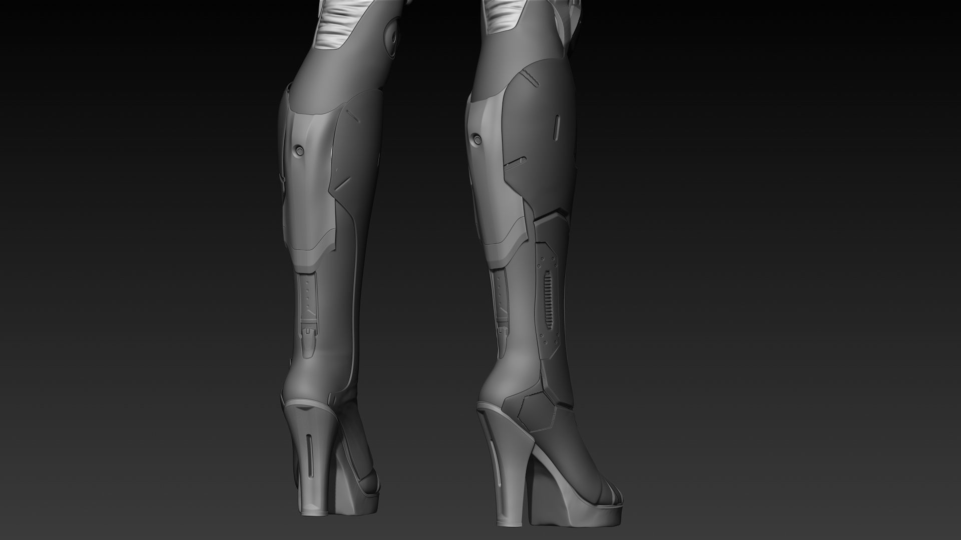 Cyberpunk Female Character 3D model_9