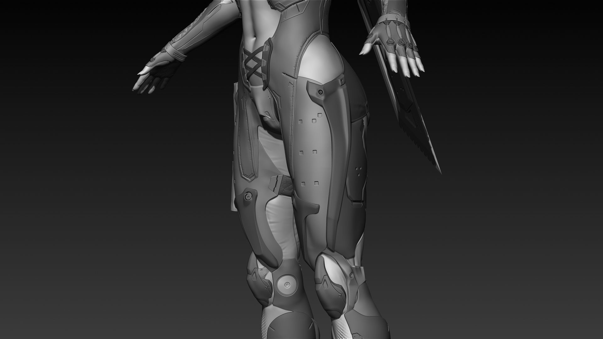 Cyberpunk Female Character 3D model_7