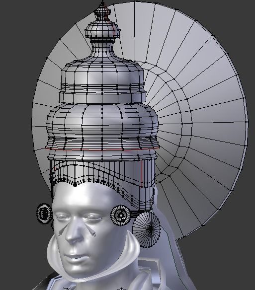 Kathakali kerala dancer Low-poly 3D model_8