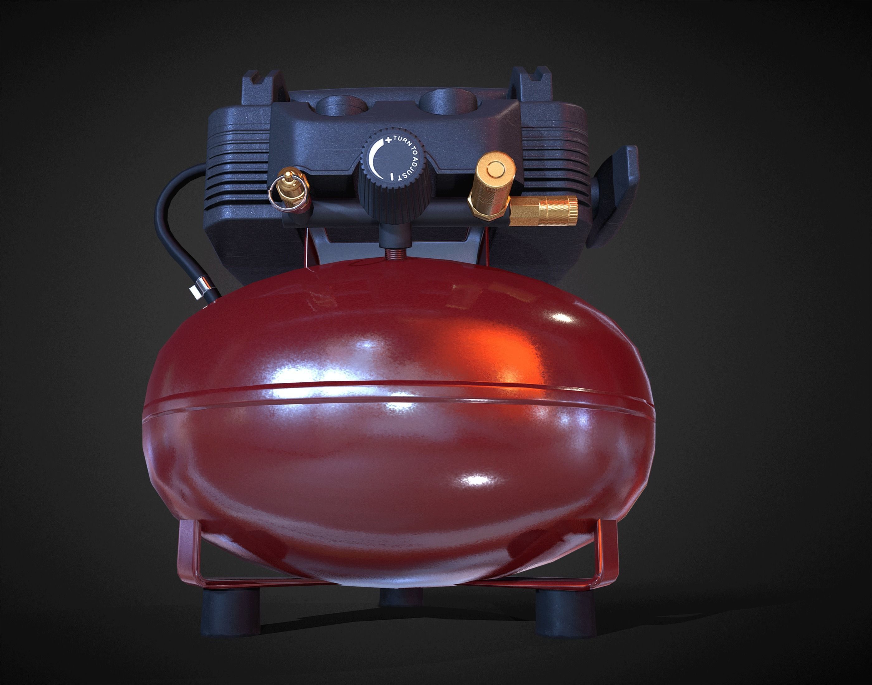 Hend Held Air Compressor - Low Poly Low-poly 3D model_11