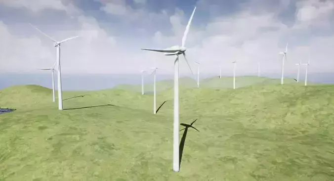 Wind Turbine Low-poly 3D model