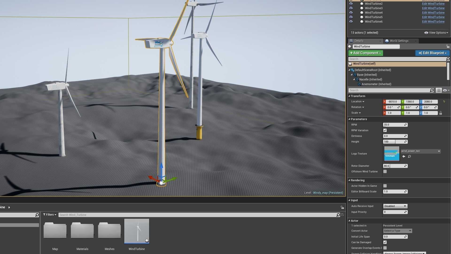 Wind Turbine Low-poly 3D model_20