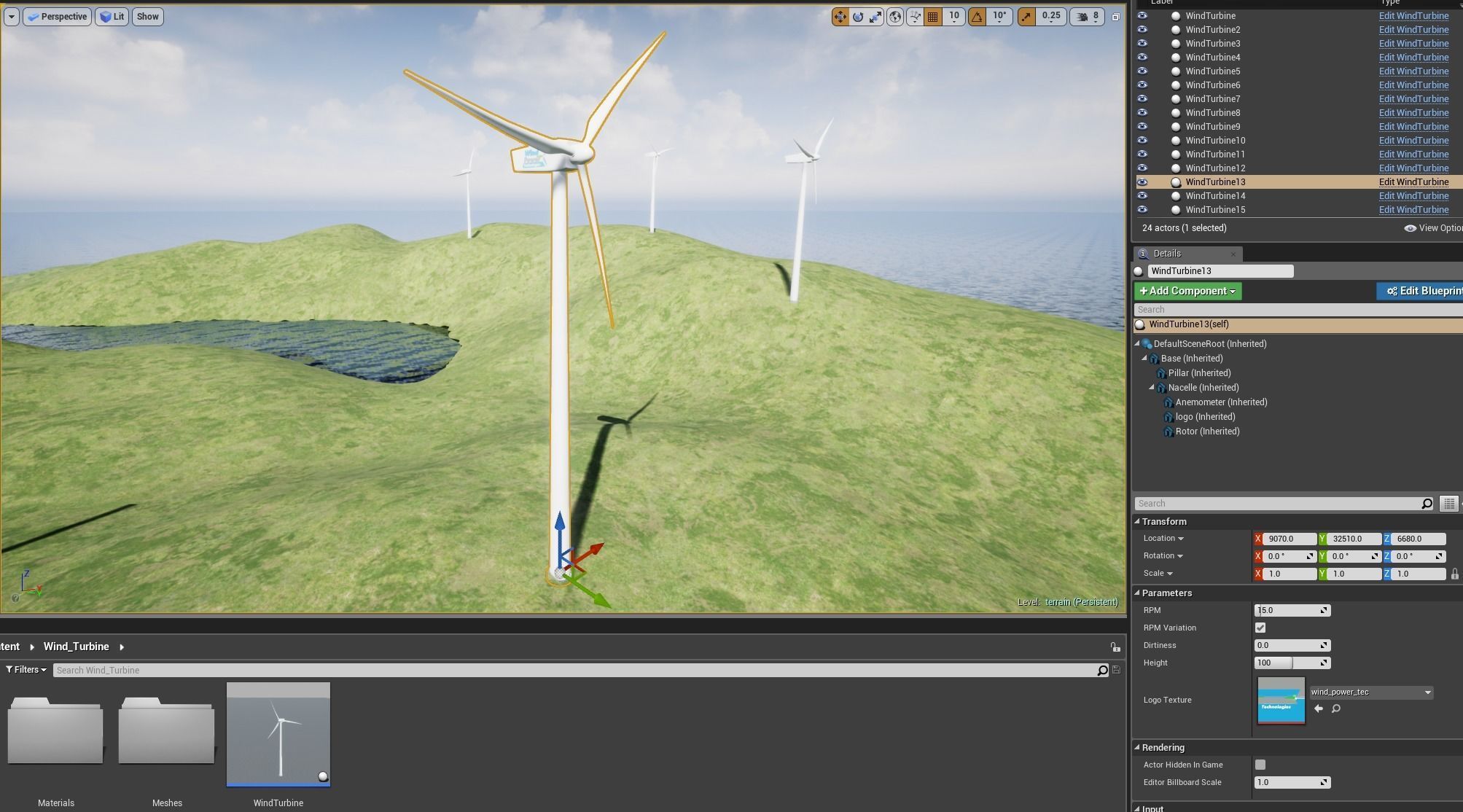Wind Turbine Low-poly 3D model_18
