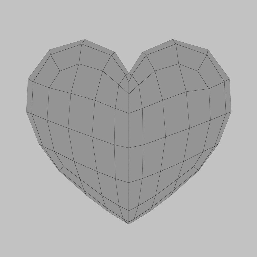 Heart Simple  Low-poly 3D model_6