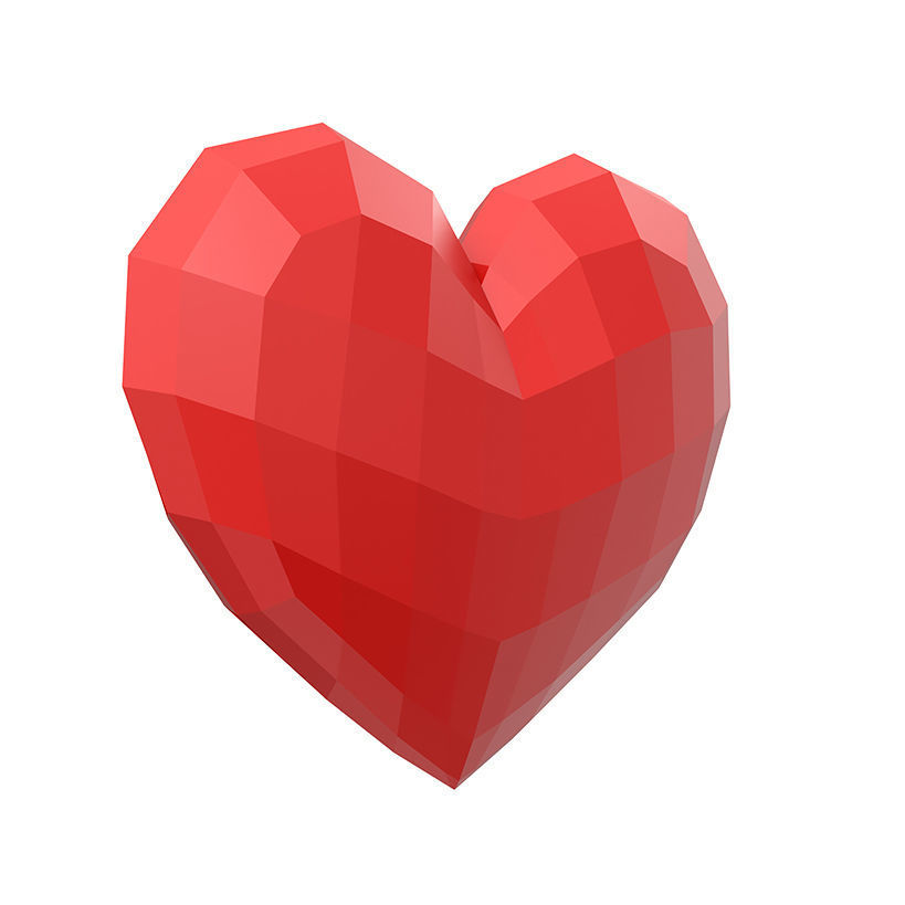 Heart Simple  Low-poly 3D model_5