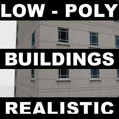 LOW-POLY CITY BUILDINGS Low-poly 3D model