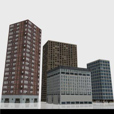 LOW-POLY CITY BUILDINGS Low-poly 3D model_6