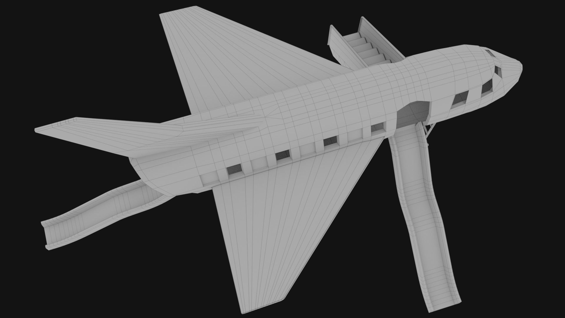 3D low poly PBR playground airplane slide  Low-poly 3D model_16