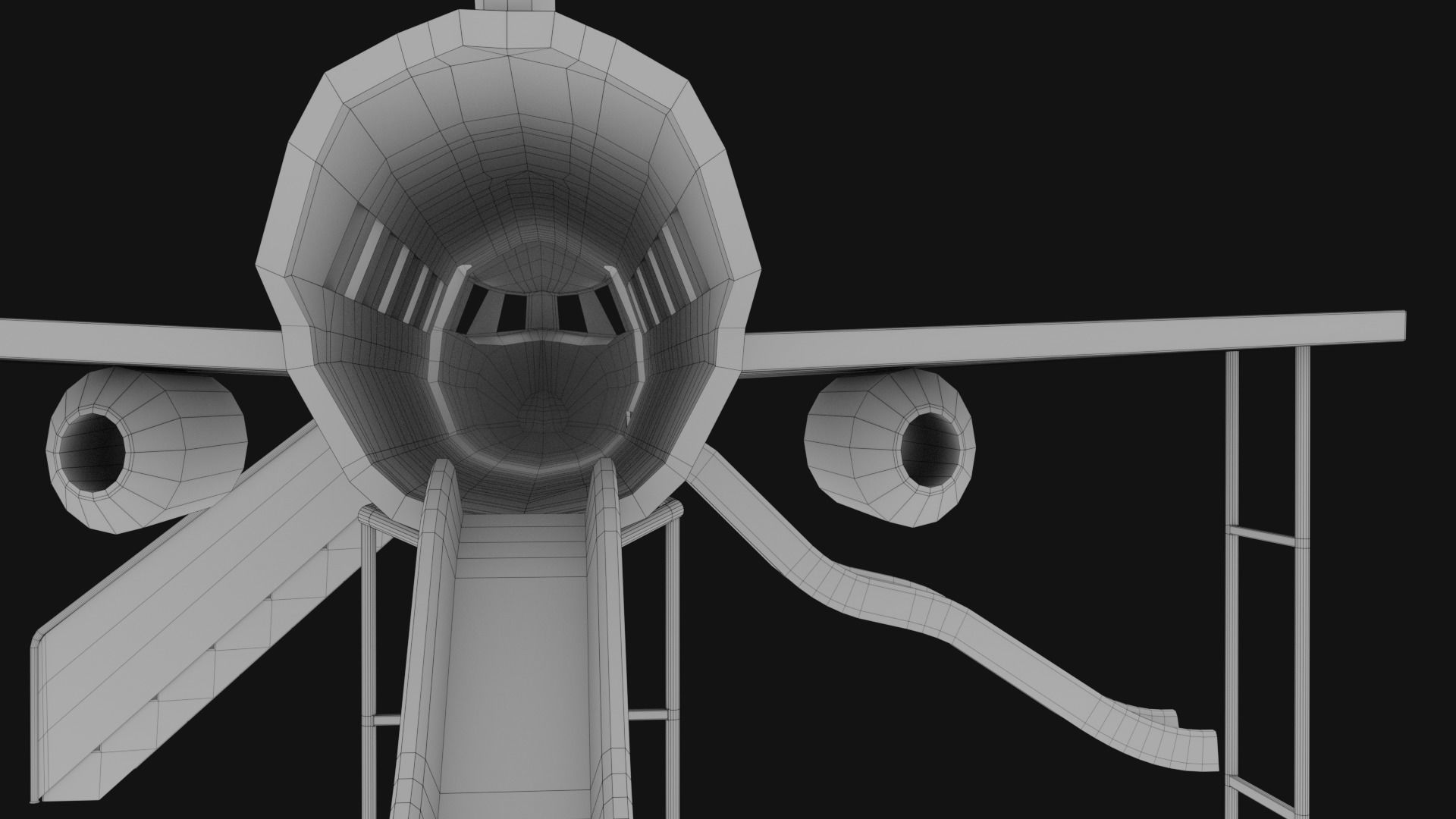 3D low poly PBR playground airplane slide  Low-poly 3D model_13