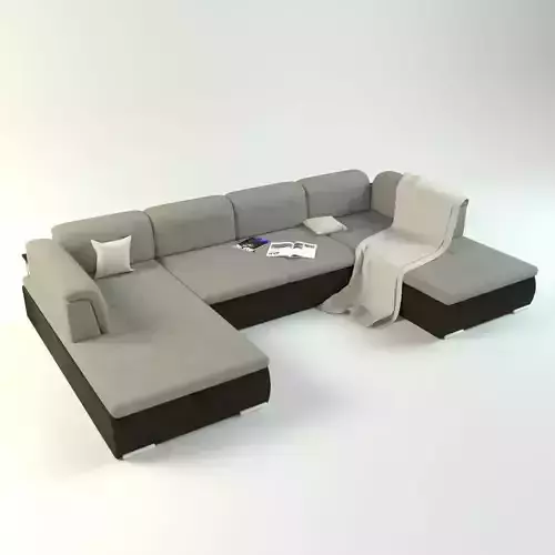 Modular sofa with decor