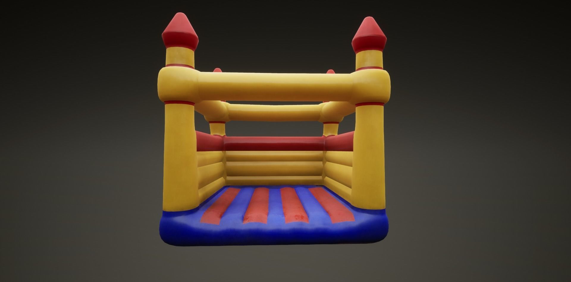 3D low poly PBR bouncy inflatable castle Low-poly 3D model_3