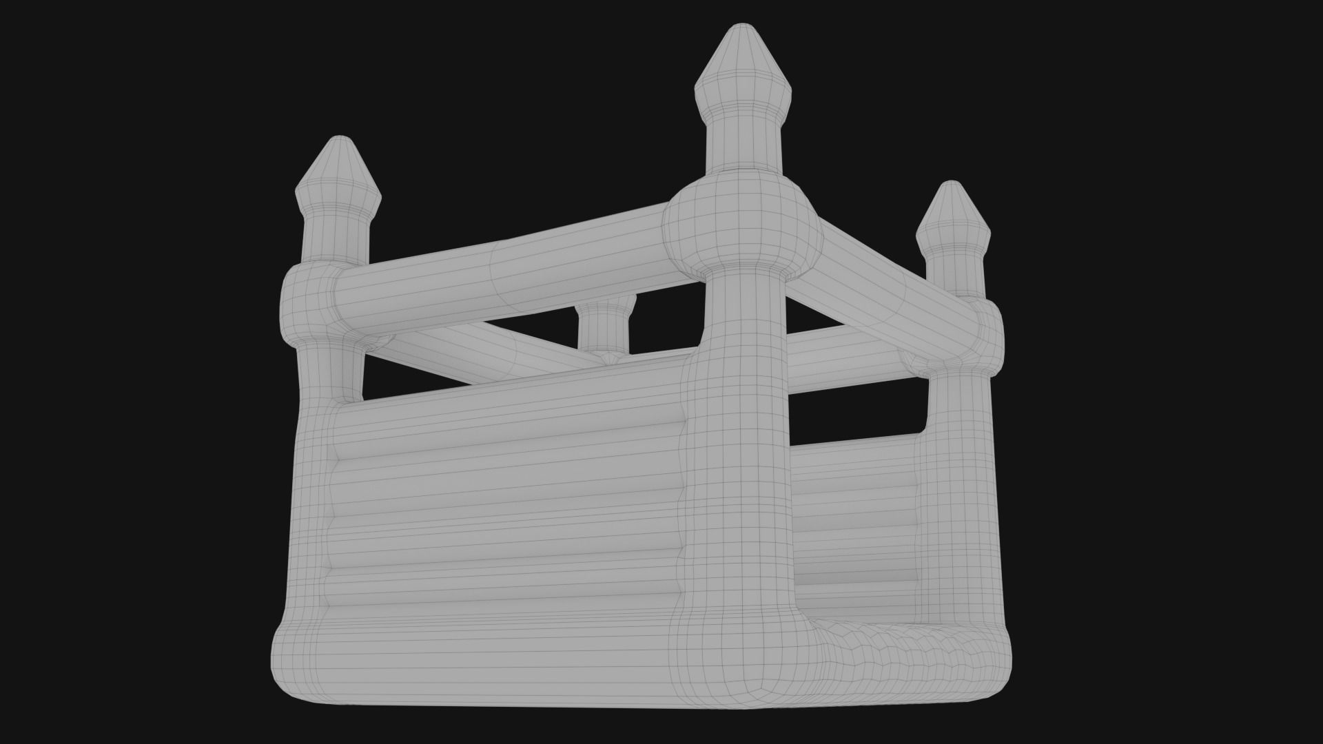 3D low poly PBR bouncy inflatable castle Low-poly 3D model_11