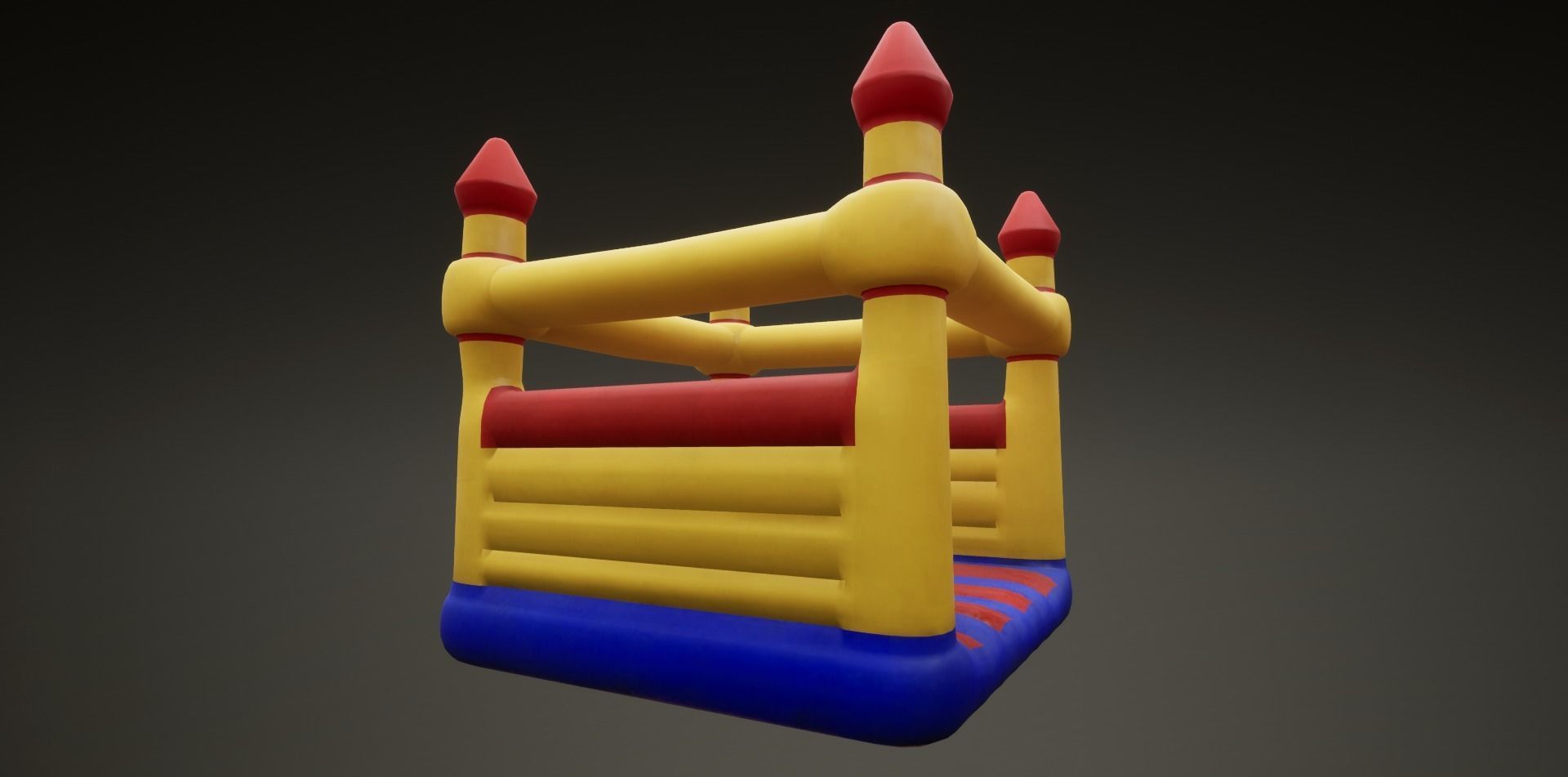 3D low poly PBR bouncy inflatable castle Low-poly 3D model_7