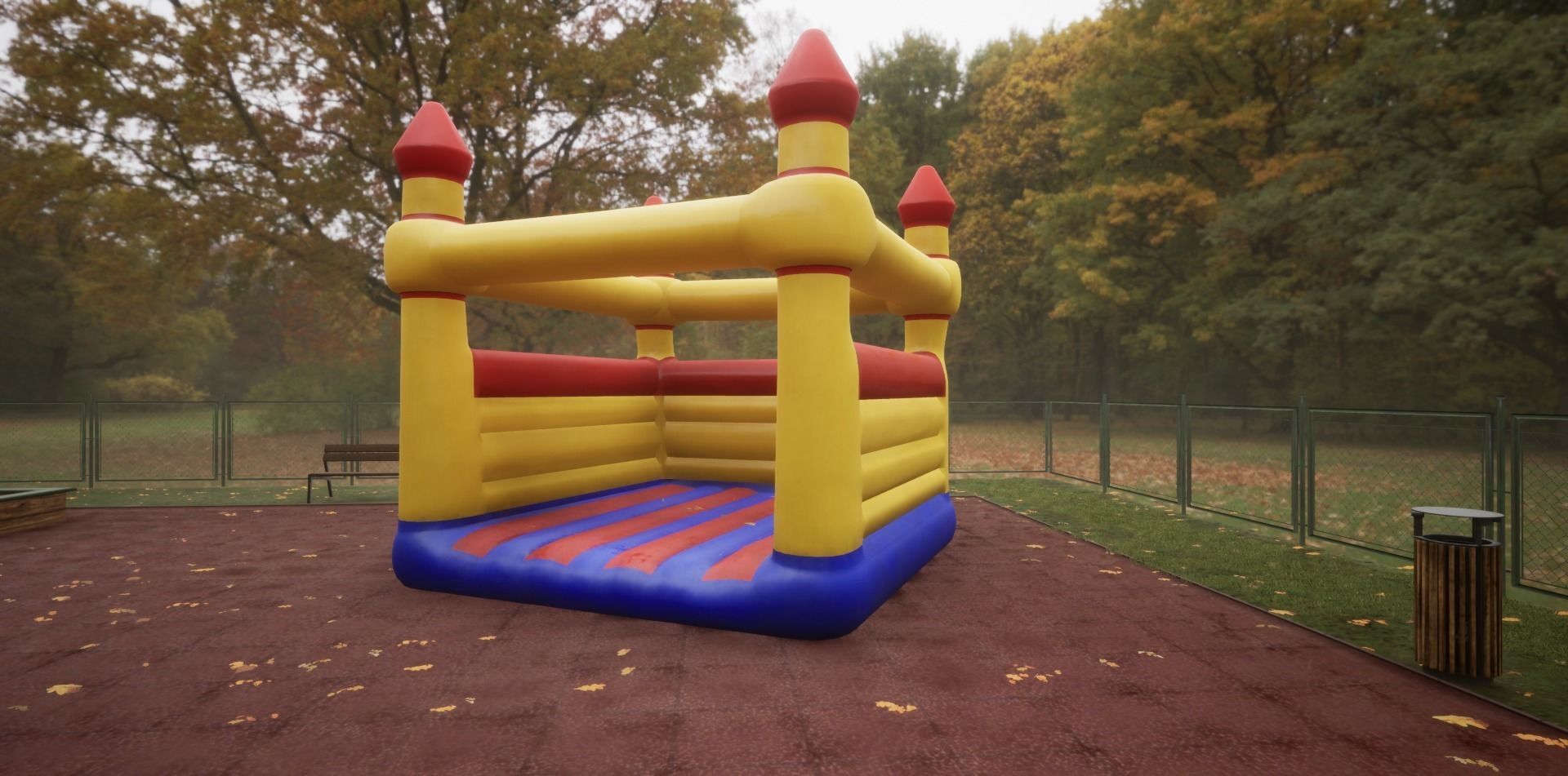 3D low poly PBR bouncy inflatable castle Low-poly 3D model_1