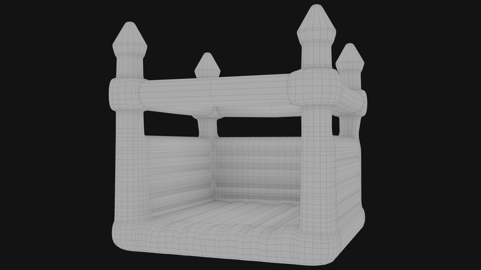 3D low poly PBR bouncy inflatable castle Low-poly 3D model_10
