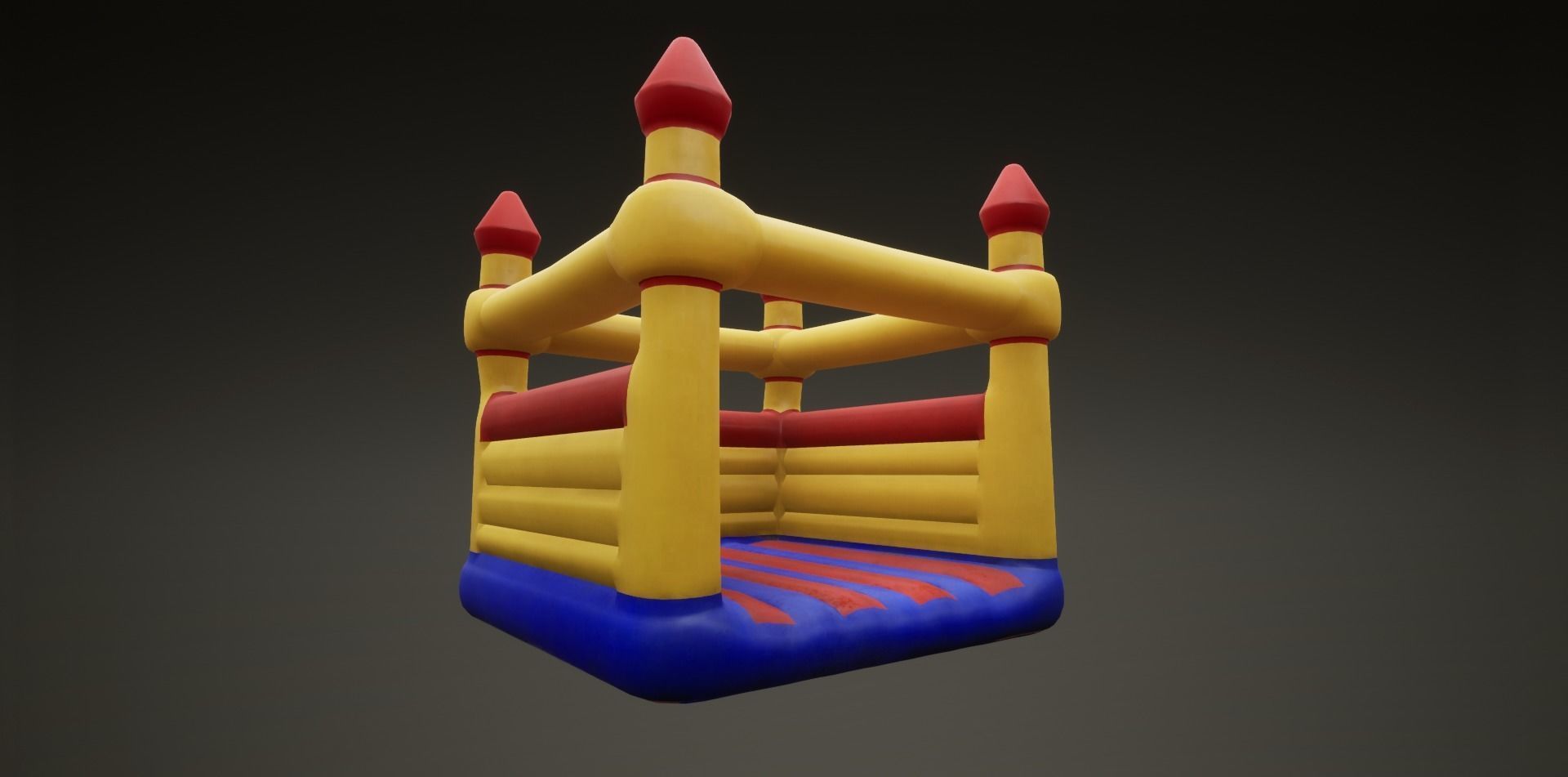 3D low poly PBR bouncy inflatable castle Low-poly 3D model_2