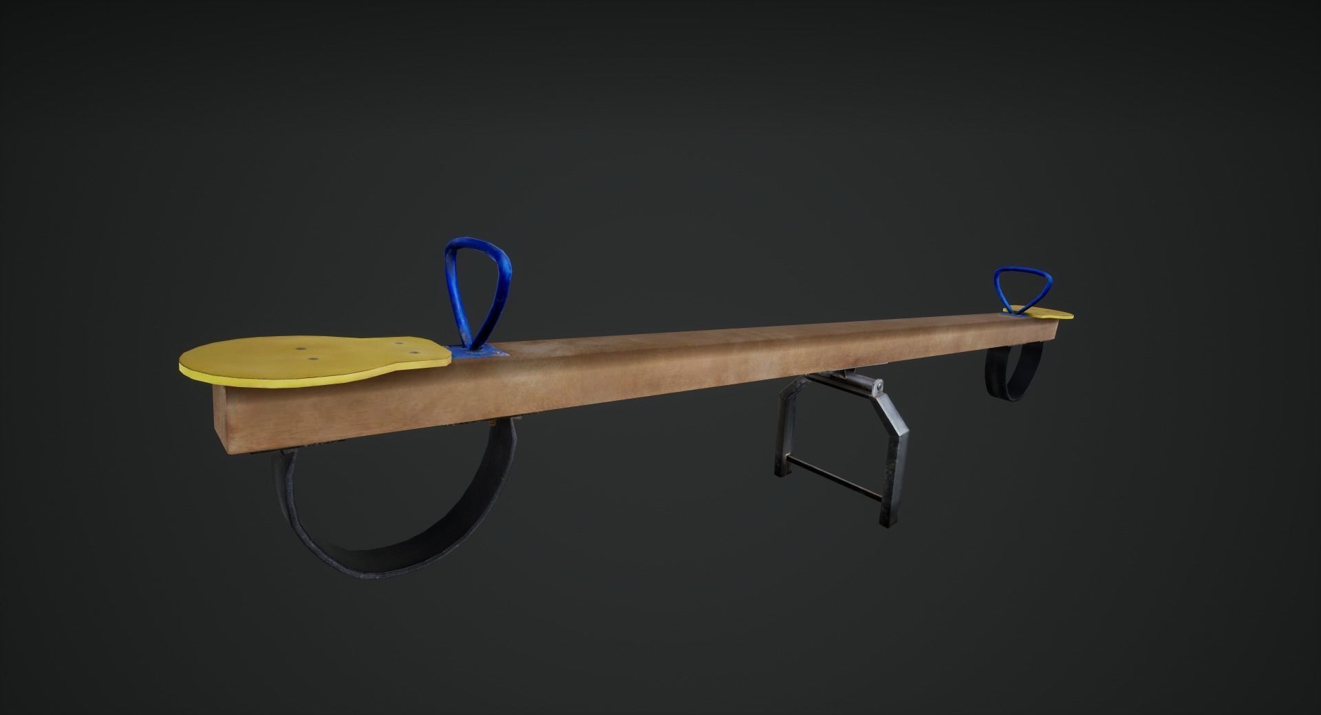 3D low poly PBR playground seesaw Low-poly 3D model_1