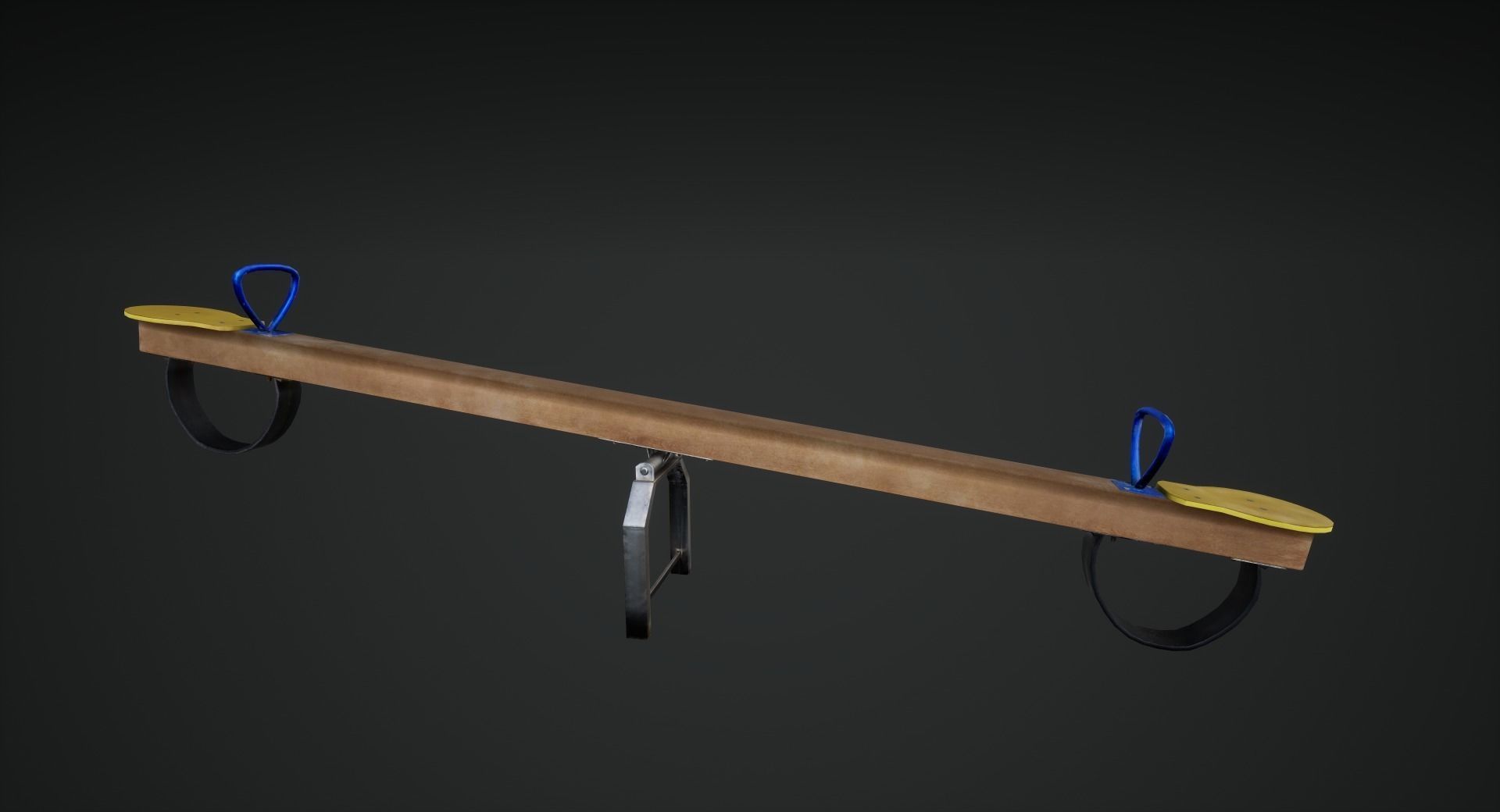 3D low poly PBR playground seesaw Low-poly 3D model_2