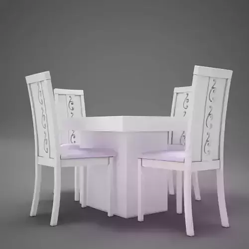 Dinning White 3D model