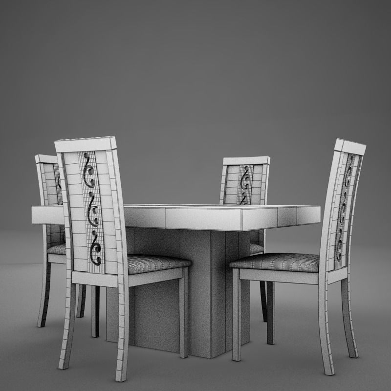 Dinning White 3D model_18