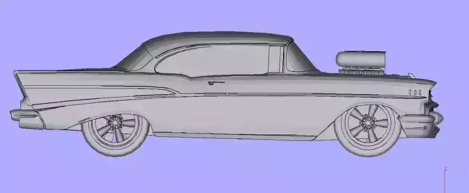 tuned Chevy Bel air 2-door sedan 1957 scale1-75 Free 3D print model