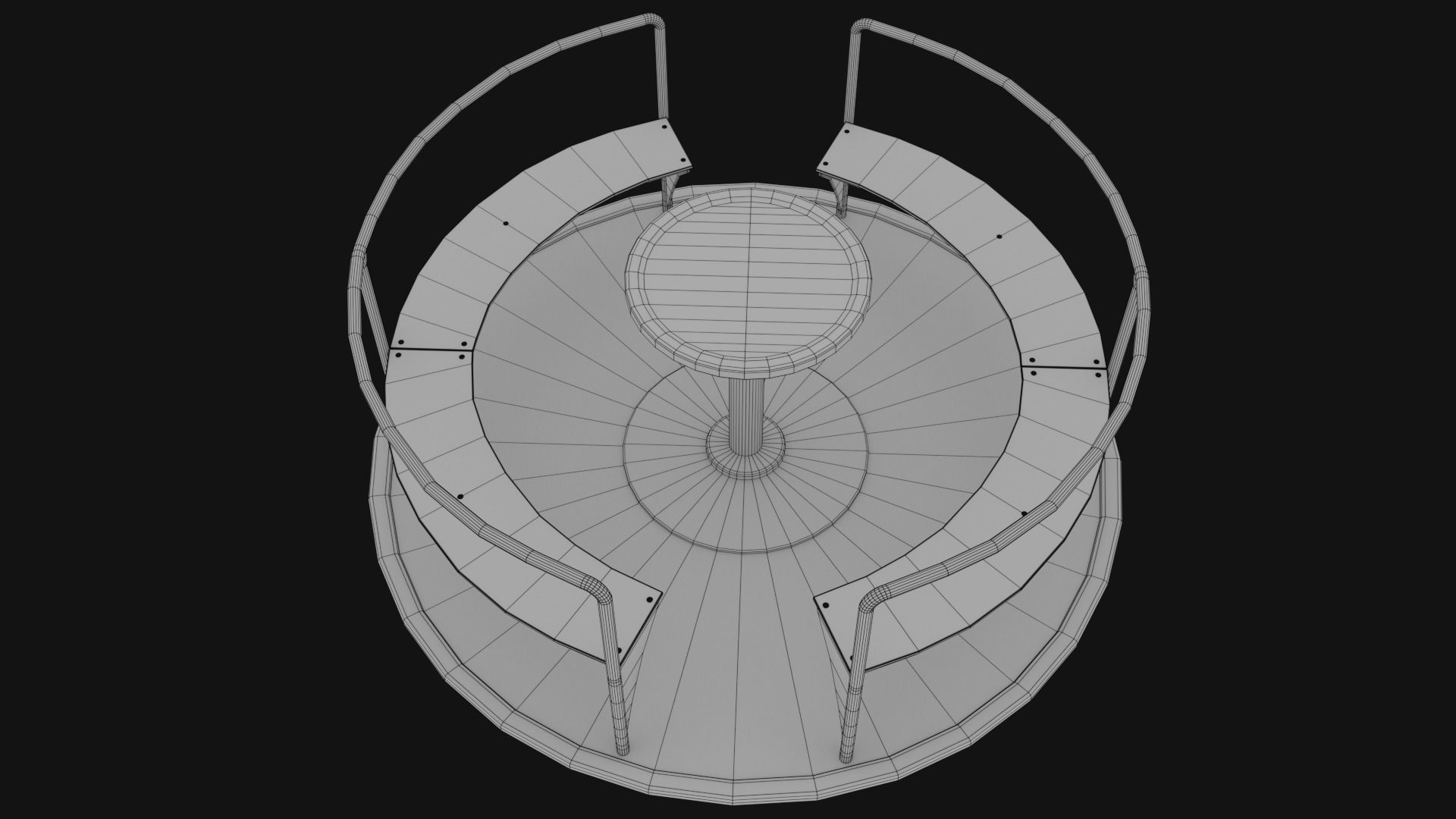 3D low poly PBR playground carousel Low-poly 3D model_9