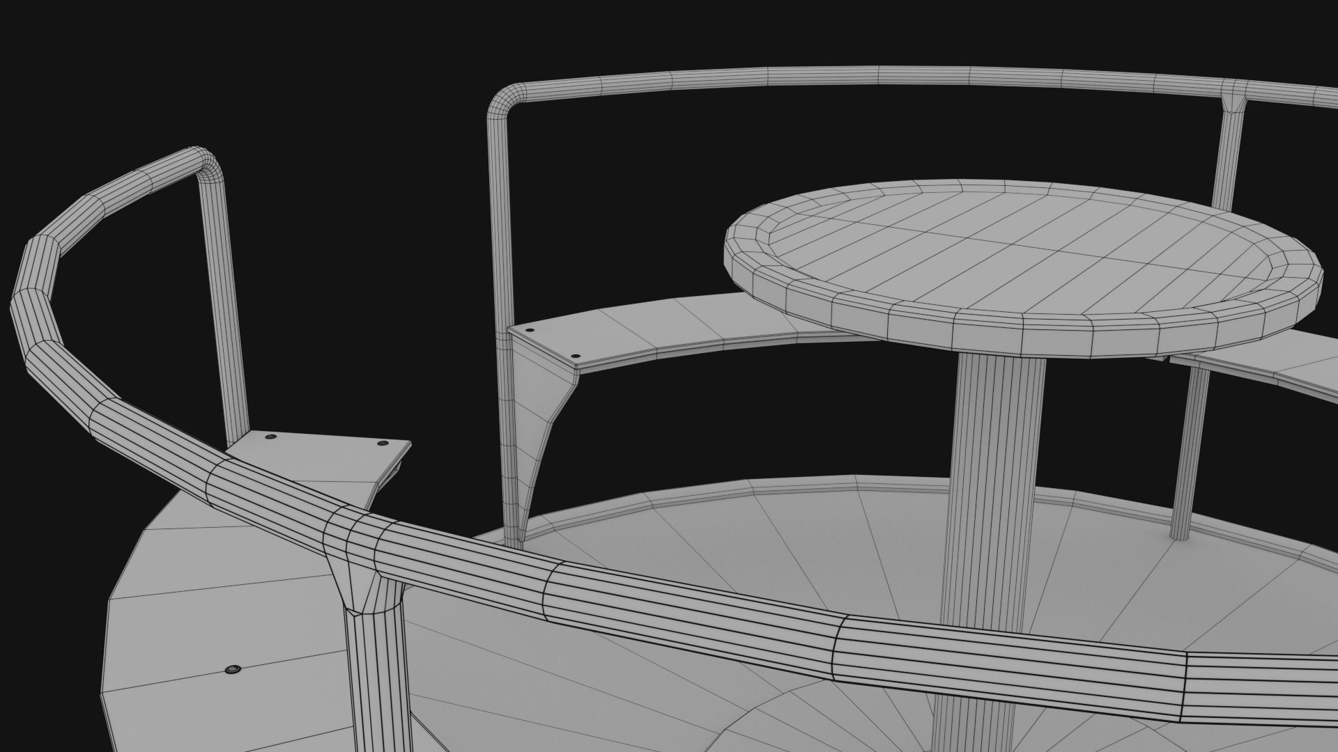 3D low poly PBR playground carousel Low-poly 3D model_11