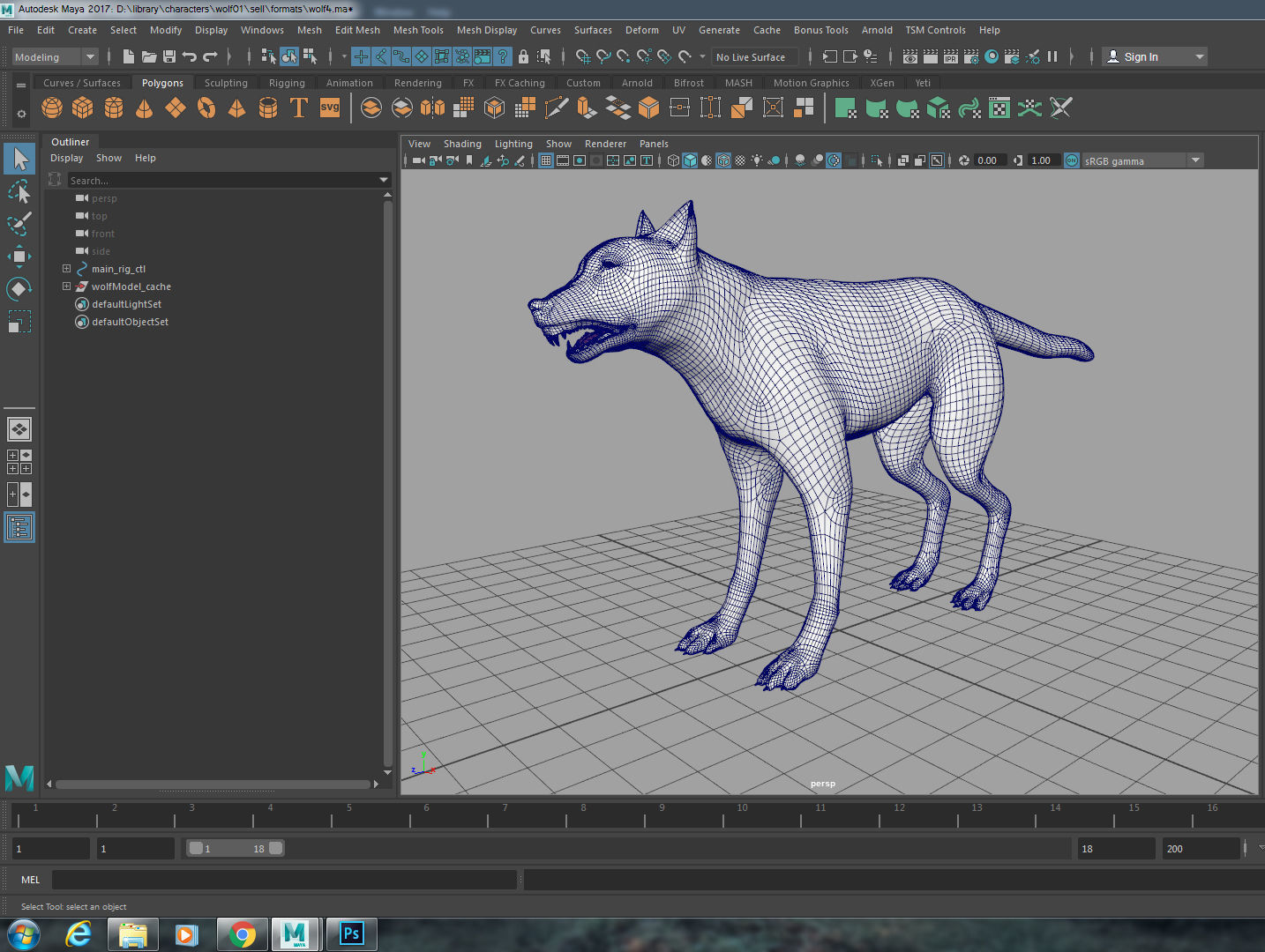 wolf rig Low-poly 3D model_11