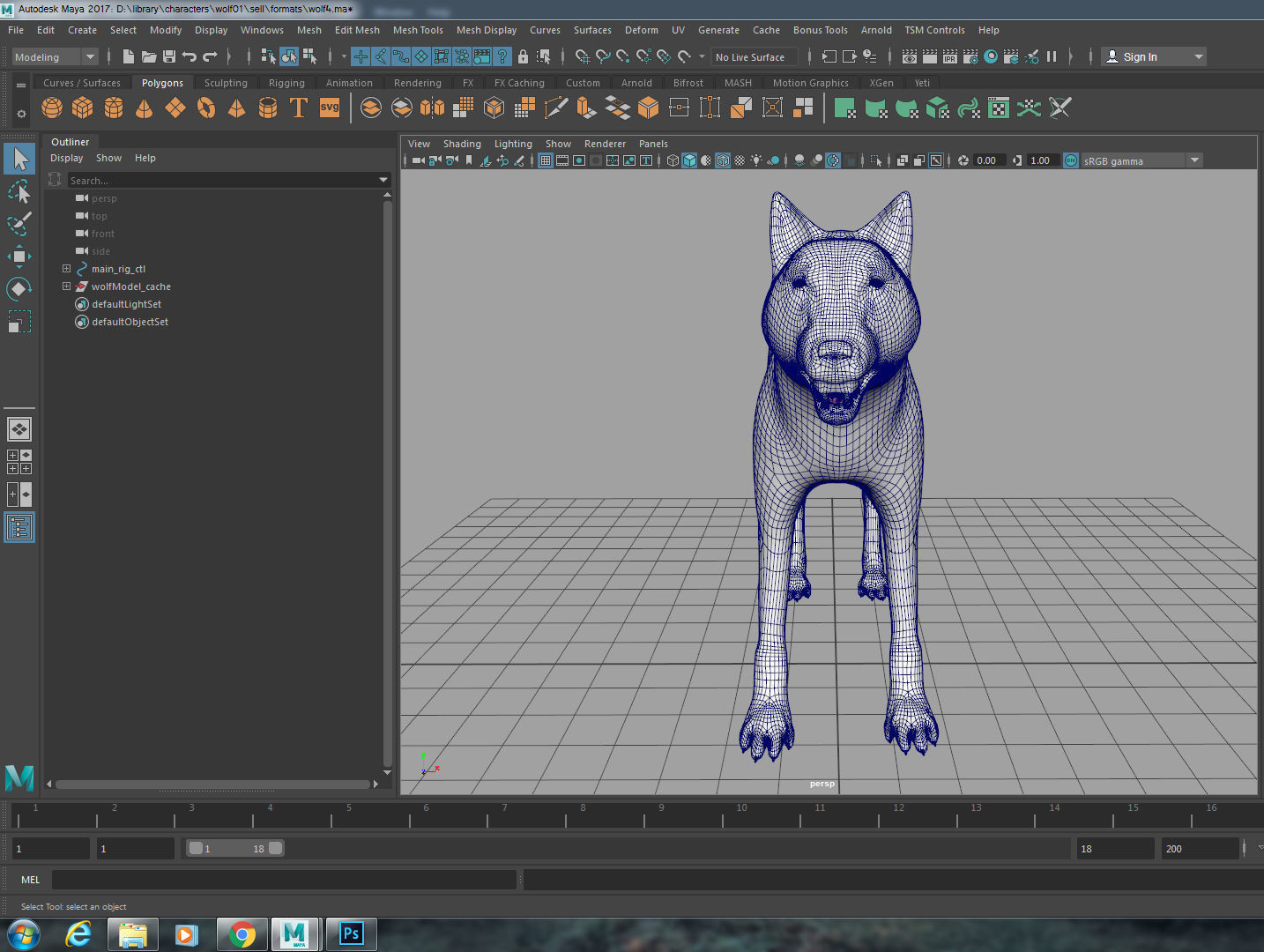 wolf rig Low-poly 3D model_10