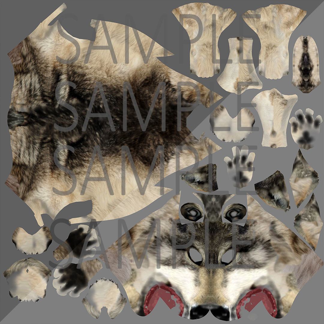 wolf rig Low-poly 3D model_12