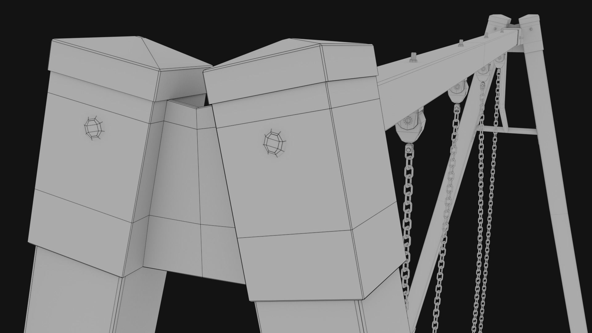 3D low poly PBR playground chain swing Low-poly 3D model_10