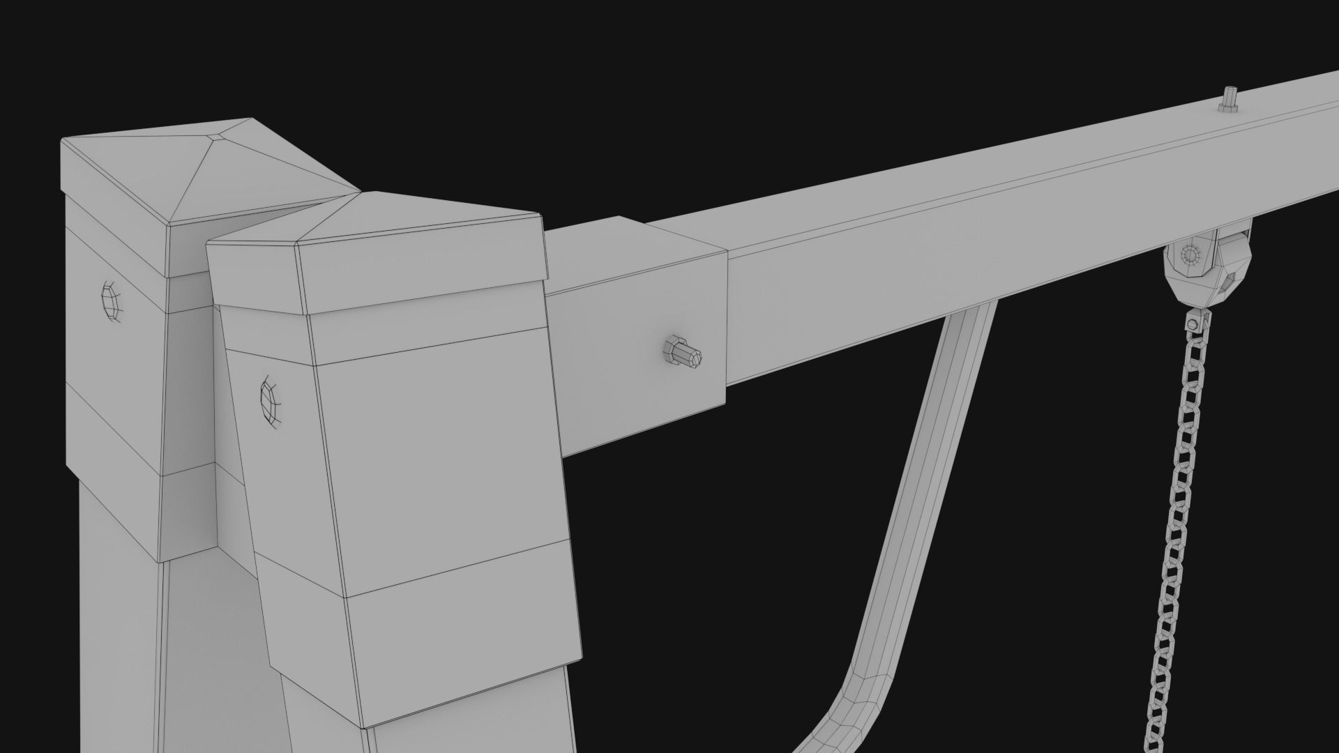 3D low poly PBR playground chain swing Low-poly 3D model_9