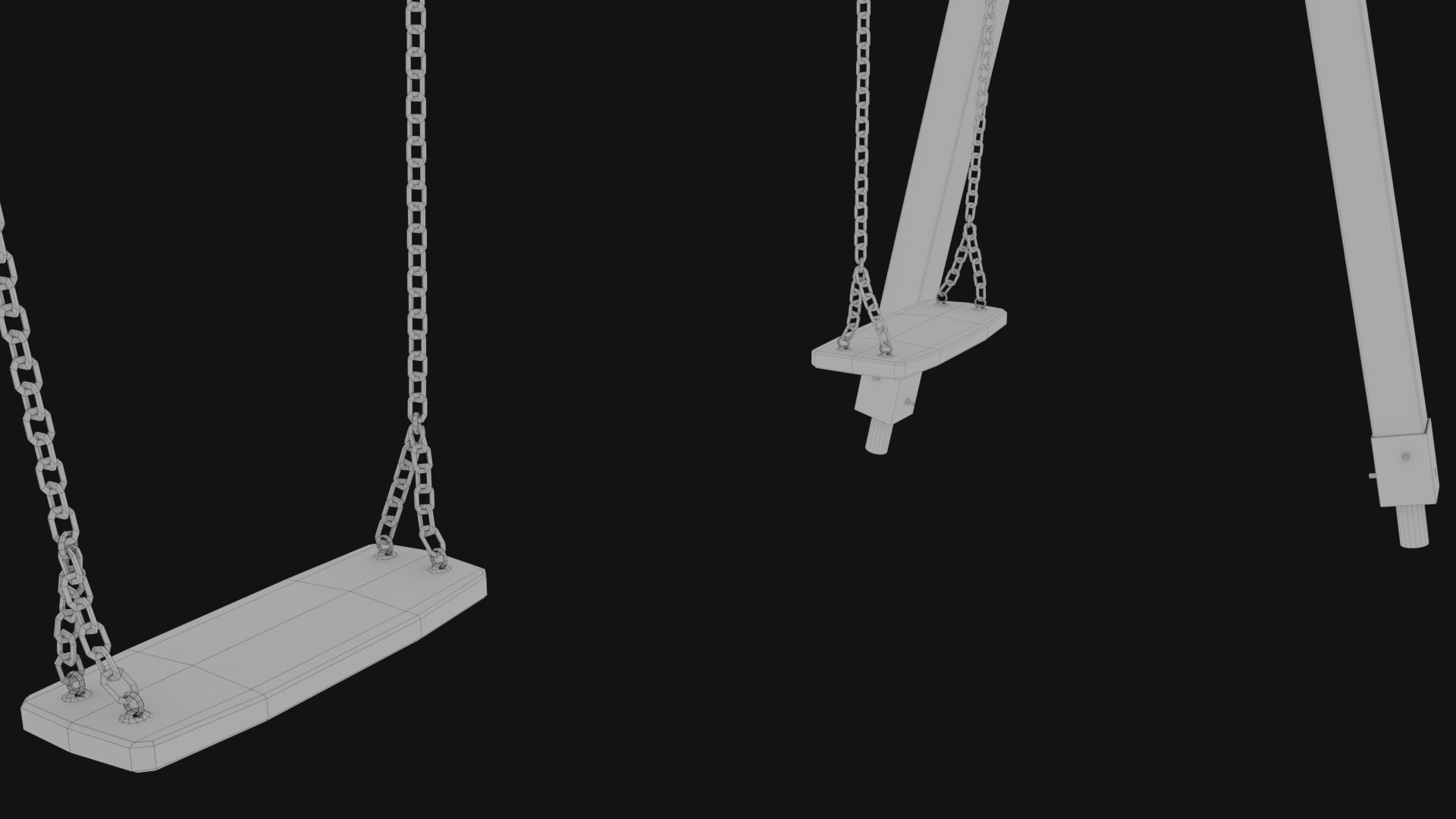 3D low poly PBR playground chain swing Low-poly 3D model_12