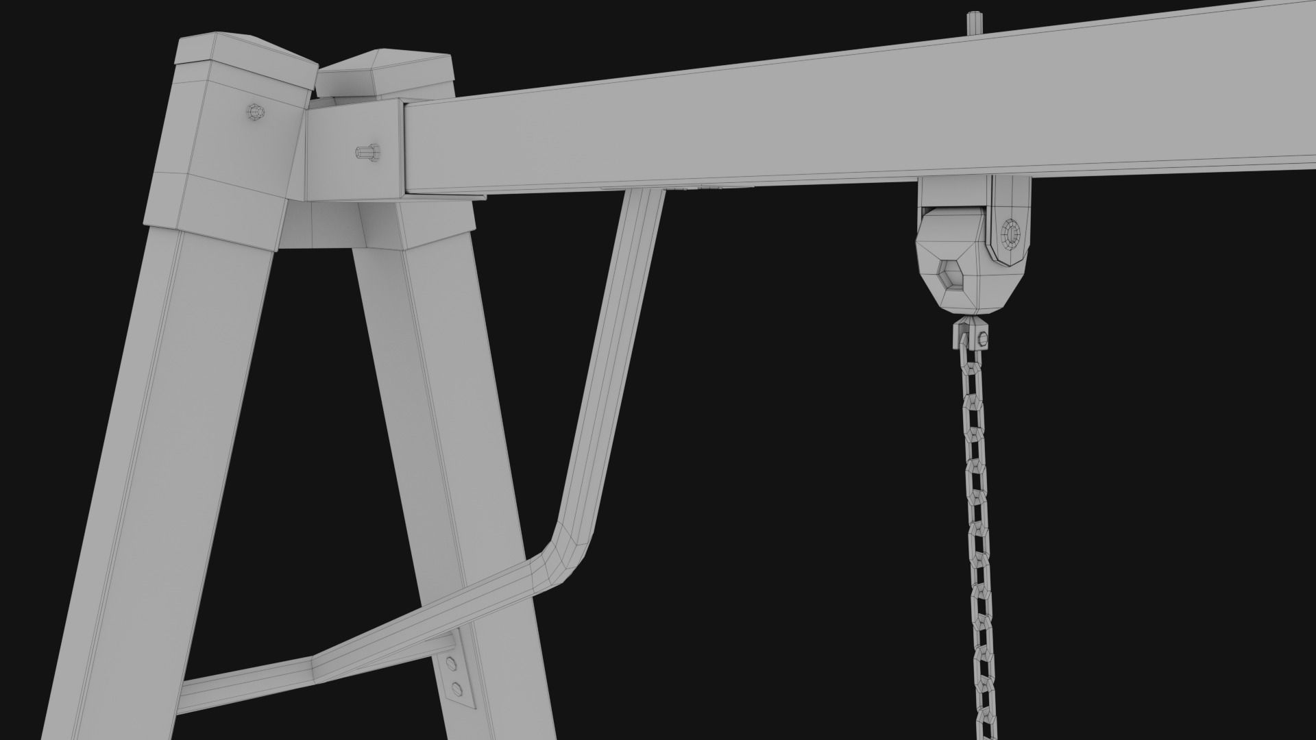 3D low poly PBR playground chain swing Low-poly 3D model_11