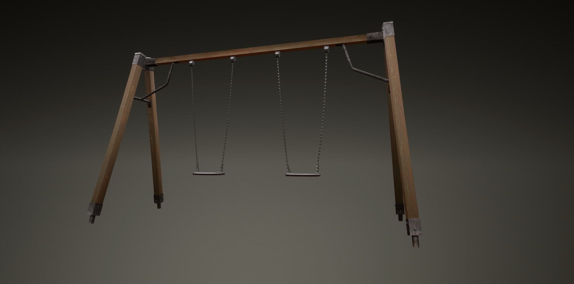 3D low poly PBR playground chain swing Low-poly 3D model_2