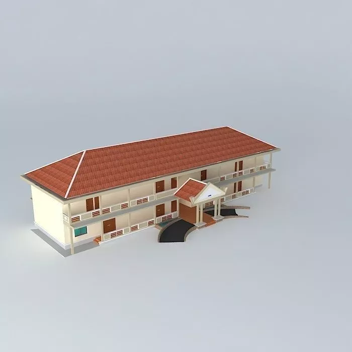 Dormitory hotel building 3D model