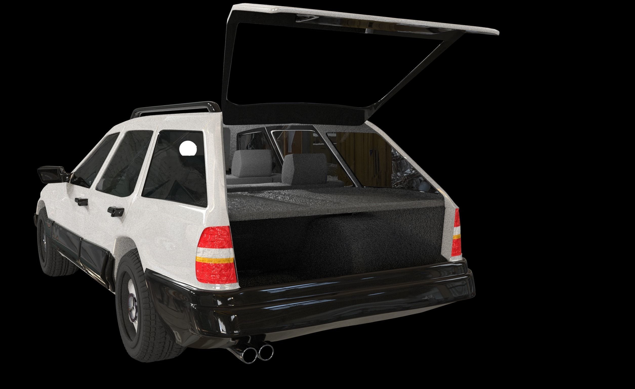 Mercedes-Benz E class W124 Kombi model 3D Low-poly 3D model_9