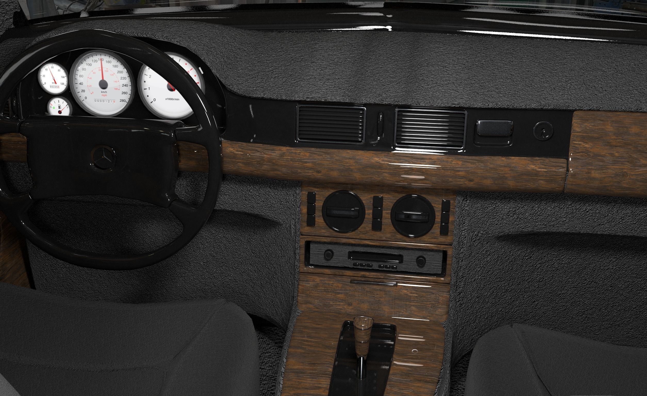 Mercedes-Benz E class W124 Kombi model 3D Low-poly 3D model_7