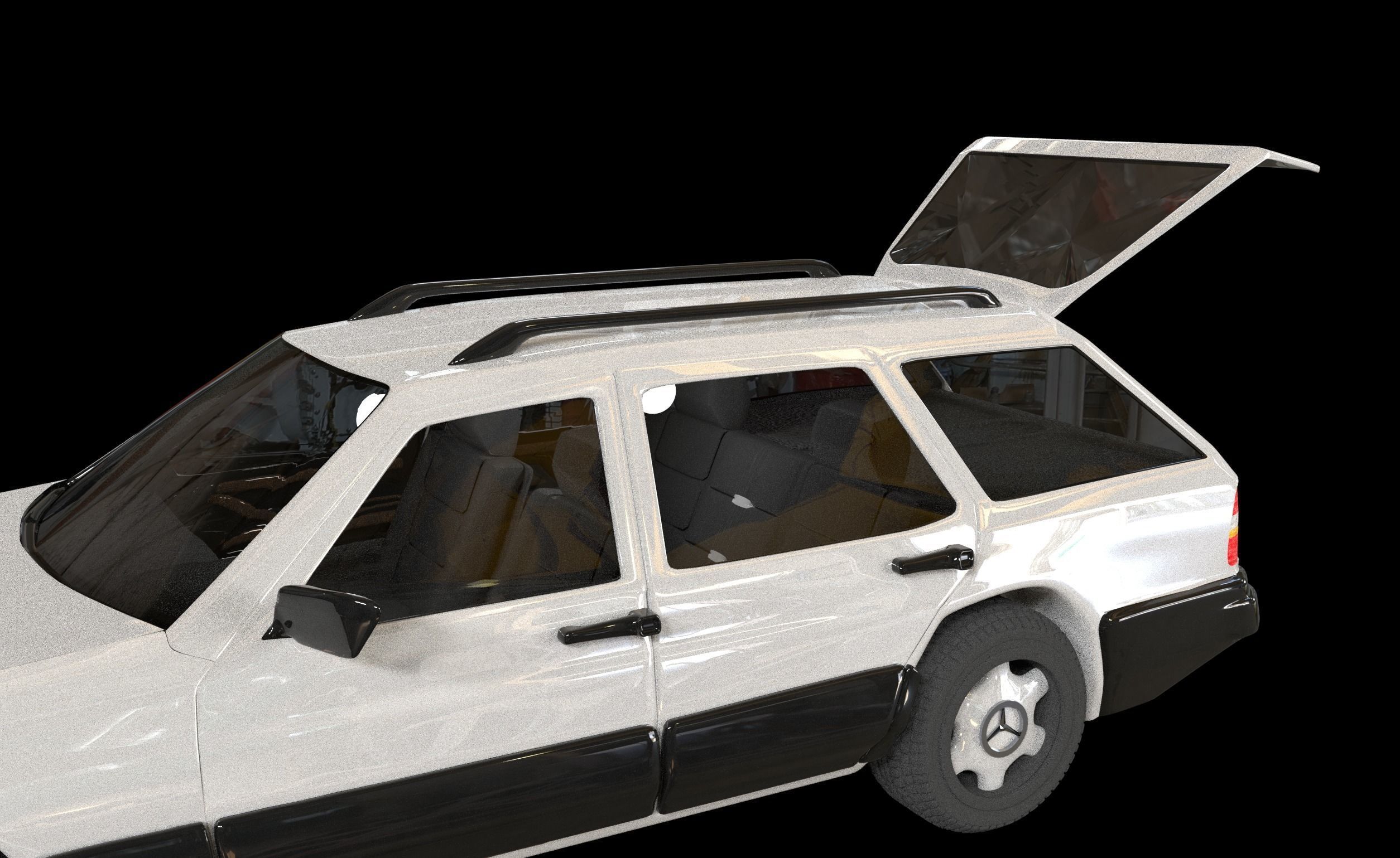 Mercedes-Benz E class W124 Kombi model 3D Low-poly 3D model_10