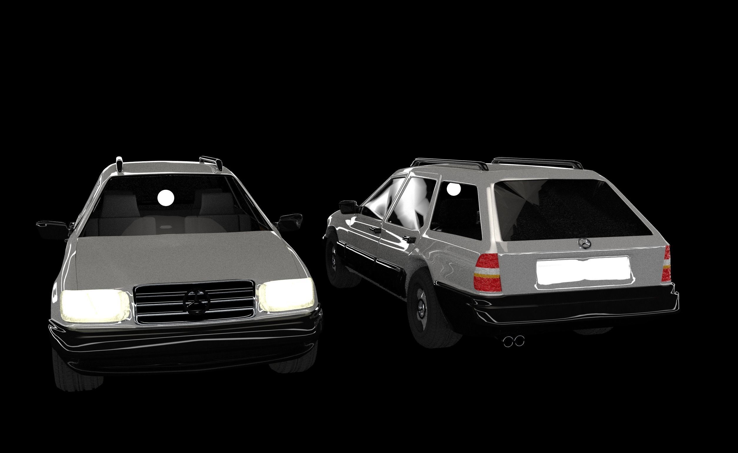 Mercedes-Benz E class W124 Kombi model 3D Low-poly 3D model_1