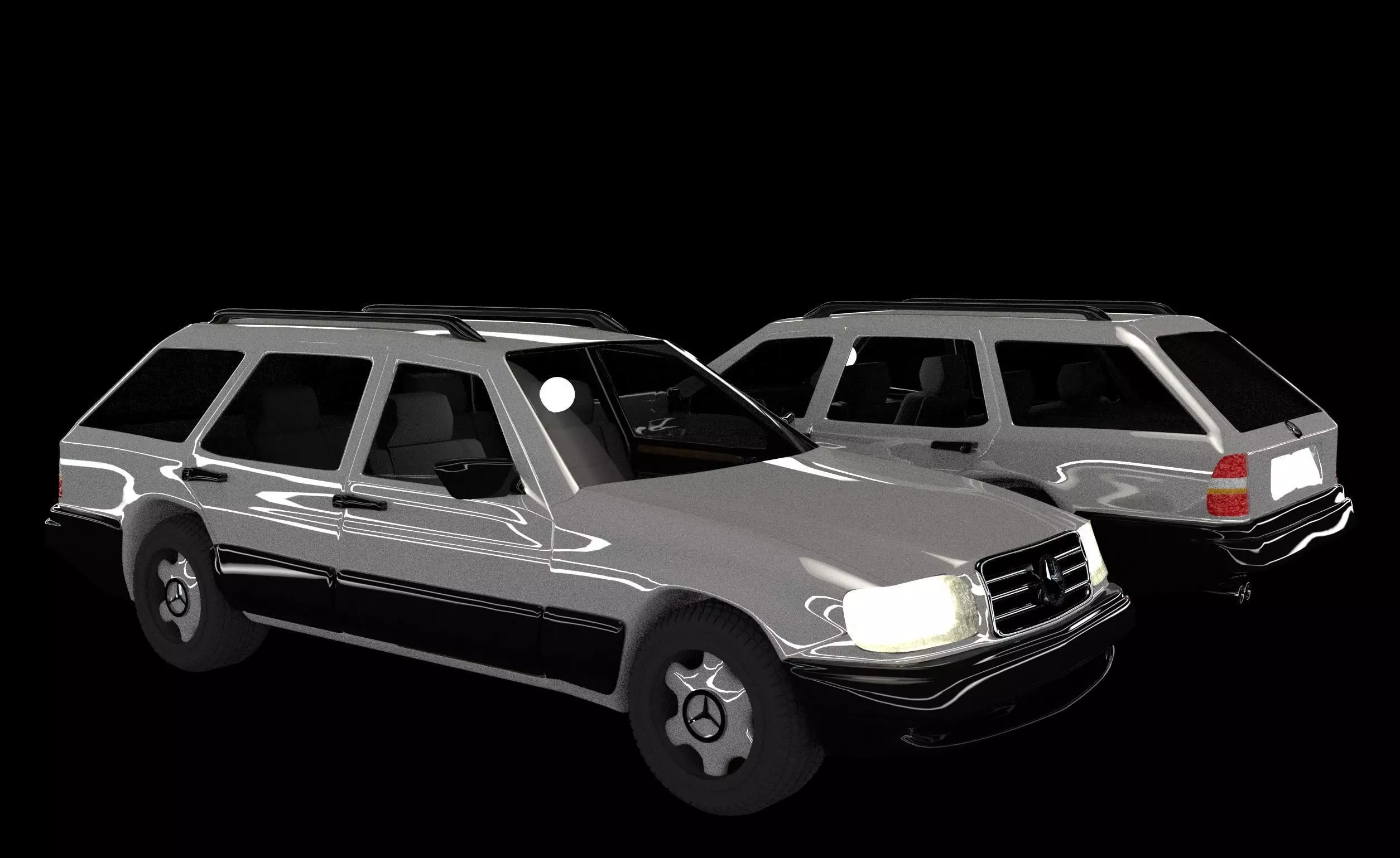 Mercedes-Benz E class W124 Kombi model 3D Low-poly 3D model_0