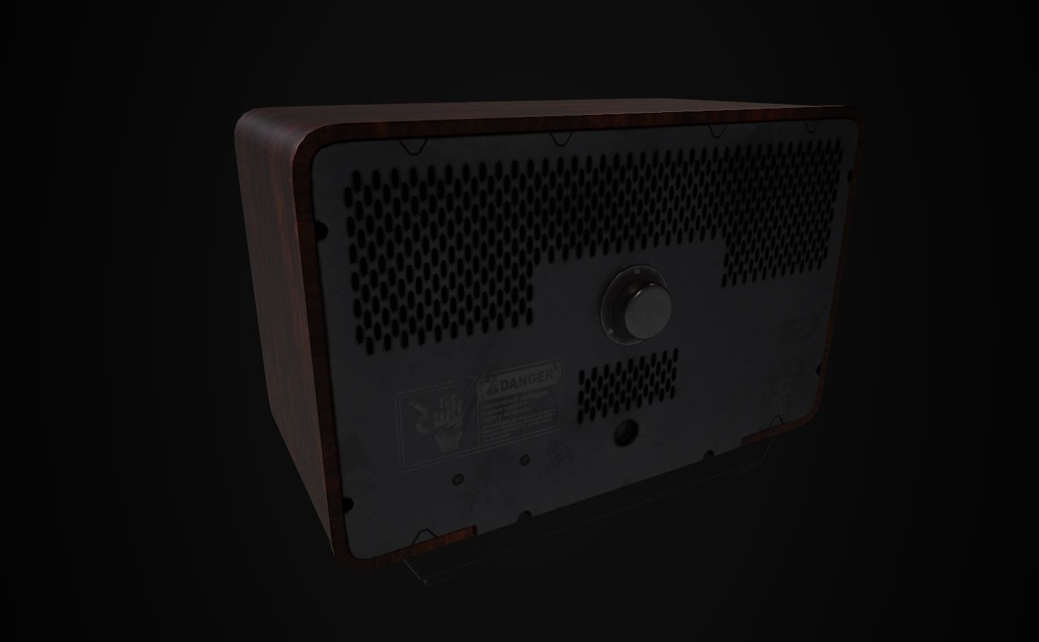 Old TV Low-poly 3D model_3