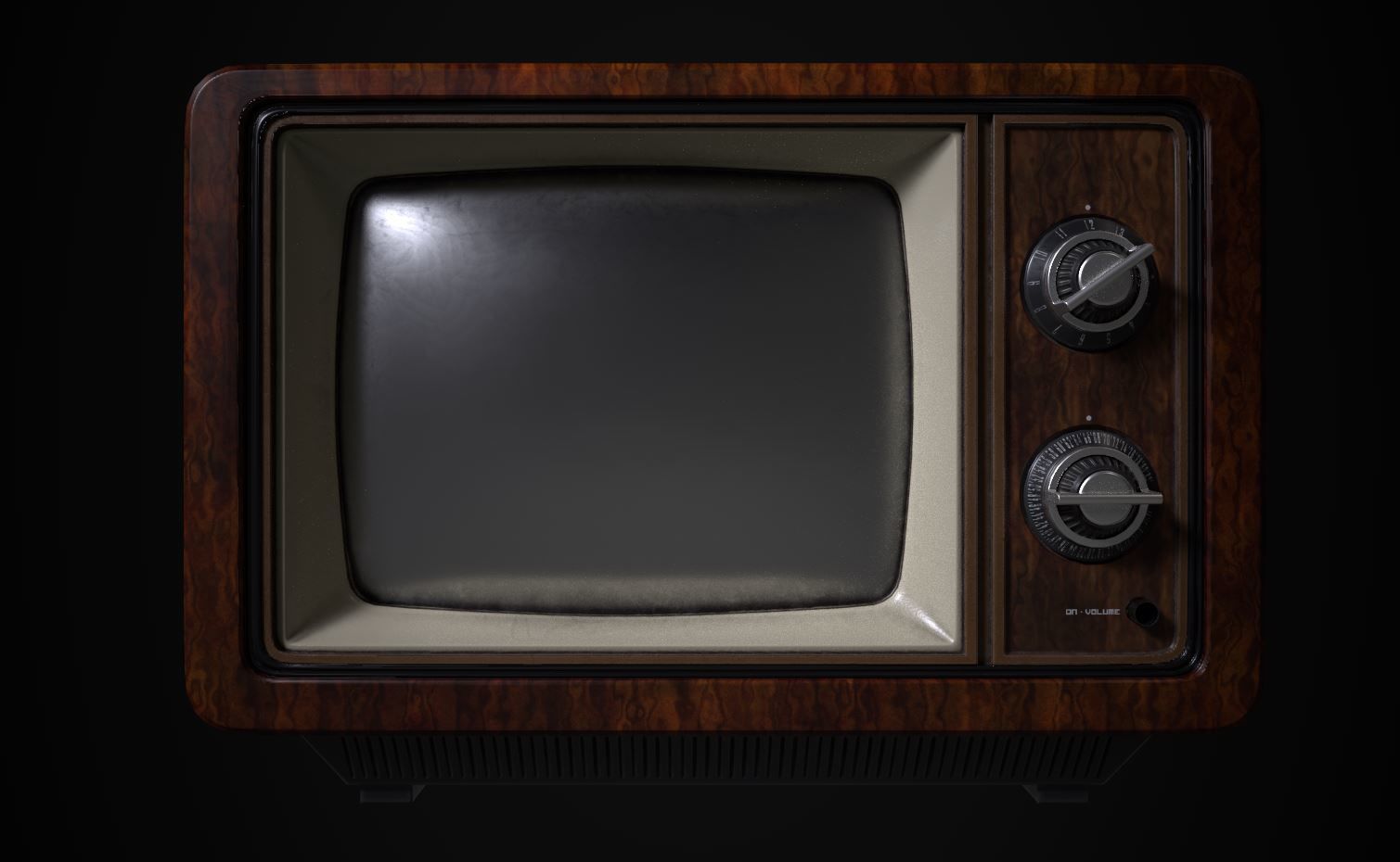Old TV Low-poly 3D model_1