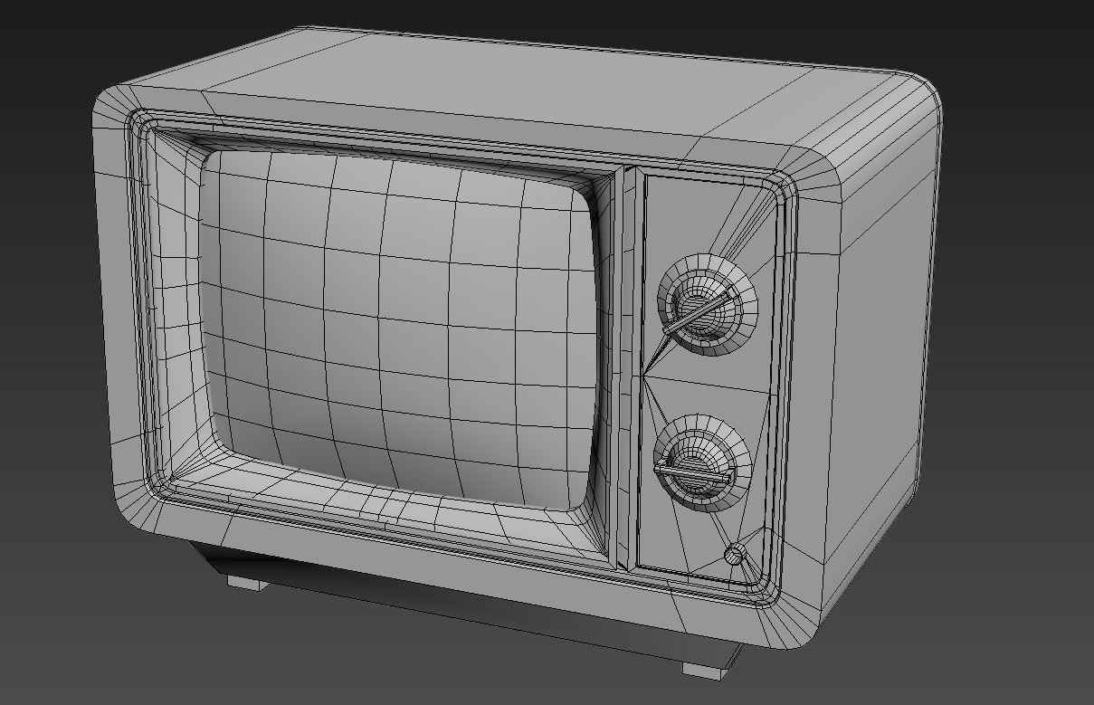 Old TV Low-poly 3D model_5