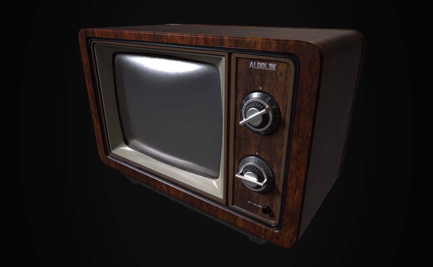 Old TV Low-poly 3D model_2